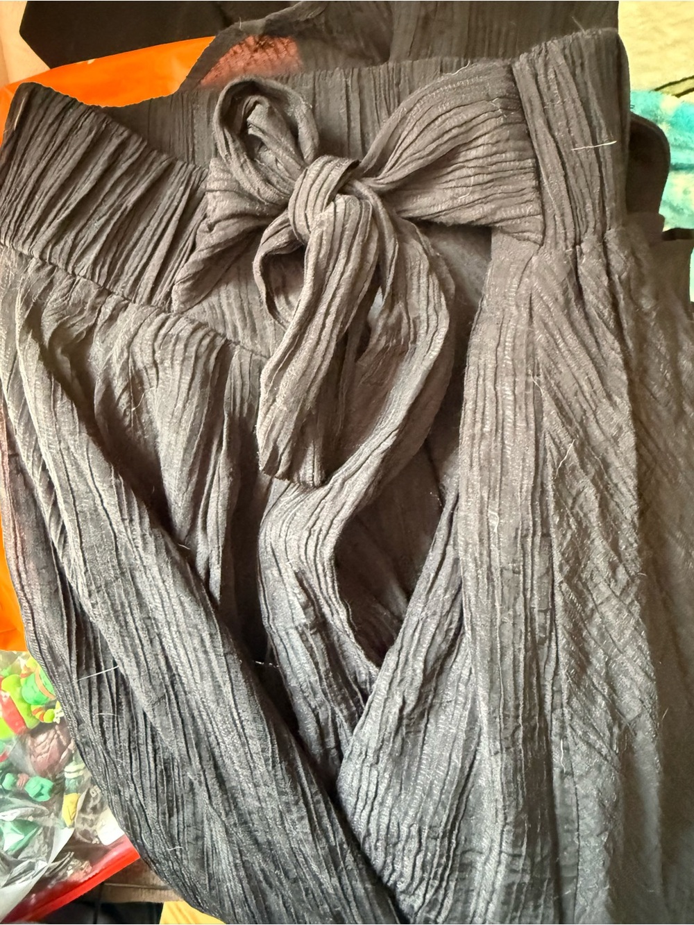 HALARA Black Maxi Skirt with Tie Waist - Picture 2 of 3